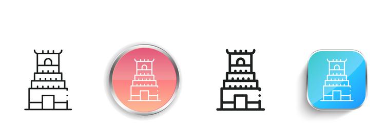 meenakshi icon thin linear regular and button vector image