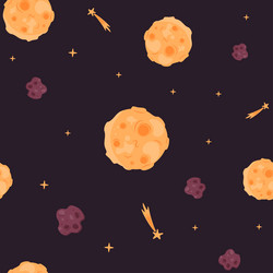 seamless pattern of open space with the moon vector image