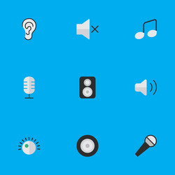 set of simple icons element vector