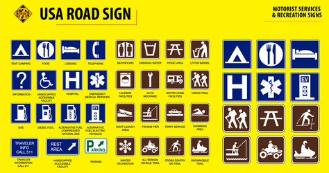 Usa road sign - warning sign Royalty Free Vector Image