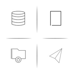 web and text simple linear icon setsimple outline vector image