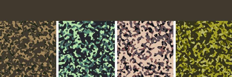 4 camouflage background set pattern design vector image