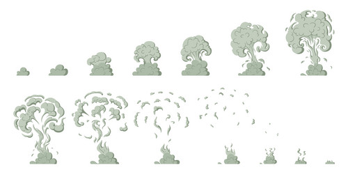 Cartoon smoke explosion sprite elements dust vector