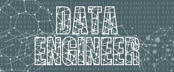 data engineer text lines with dots connected vector image