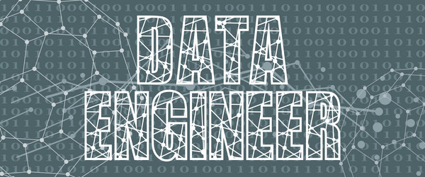 Data engineer text lines with dots connected vector