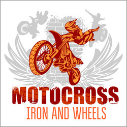 Motocross Sport Emblem Vector Image