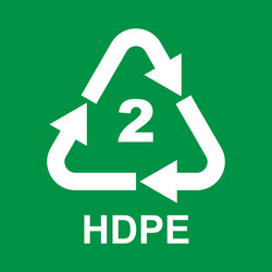 plastic recycling symbol class 2 hdpe vector