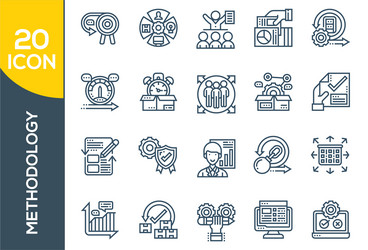 simple collection of scrum agile related line vector