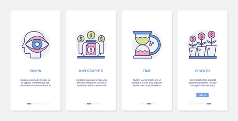 Bank success investment strategy technology ux ui vector