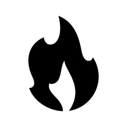 fire flames new black icon on a white background vector