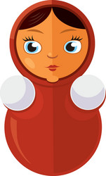 matryoshka russian traditional doll isolate vector