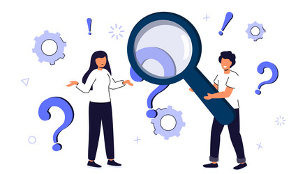 Q and a or faq concept searching solutions useful vector