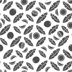 seamless pattern with palm leaves and coconuts vector