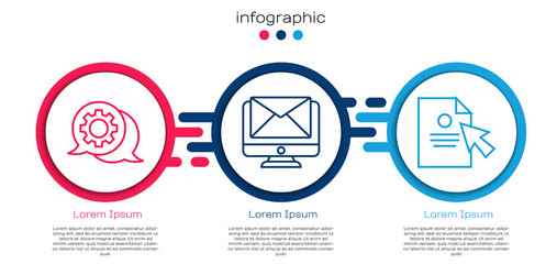 set line speech bubble chat monitor and envelope vector image