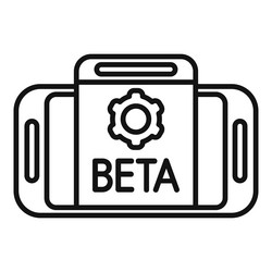smartphone displaying beta version software vector image