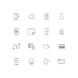 devices linear thin icons set outlined simple vector image