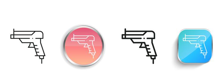 gun icon thin linear regular and button style vector image