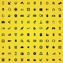 hi-tech 100 icons universal set for web and ui vector image