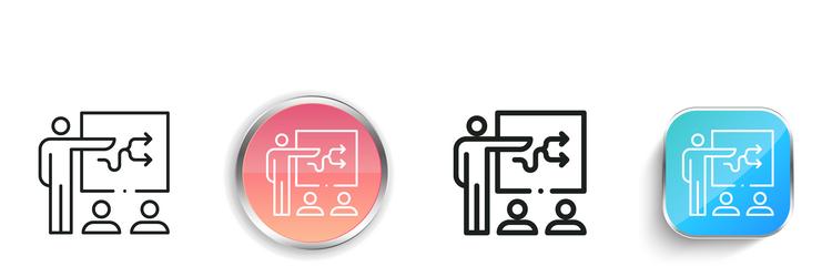 meeting icon thin linear regular and button style vector image
