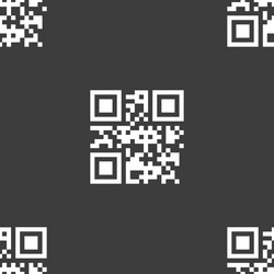 qr code icon sign seamless pattern on a gray vector image