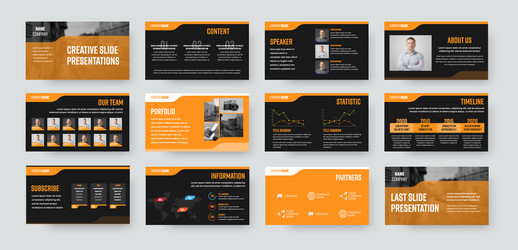 slide presentation template for use in annual vector