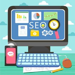 flat design for search engine and website vector