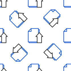 line upload file document icon isolated seamless vector image