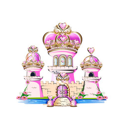 Pink fairy tale castle Royalty Free Vector Image