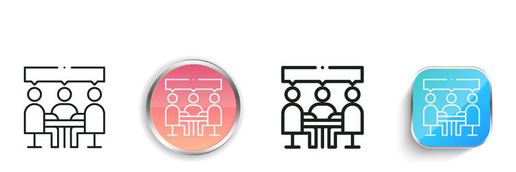 meeting icon thin linear regular and button style vector image