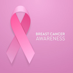 realistic pink ribbon closeup on background Vector Image