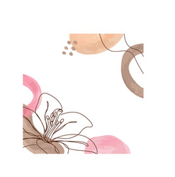 flower in a linear style on colorful background vector image