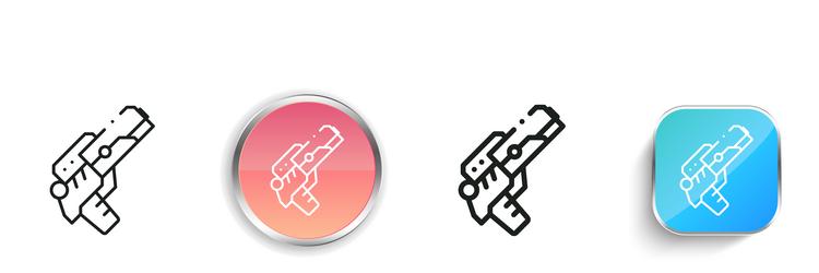 gun icon thin linear regular and button style vector image