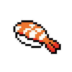 pixel sushi image for 8 bit game assets vector image