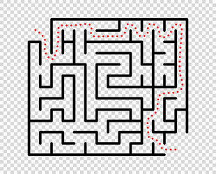 Rectangular maze labyrinth is a logic game vector