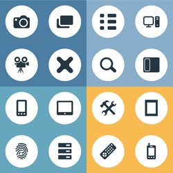 Set of simple device icons vector