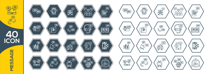 simple set of message related line icons includes vector image