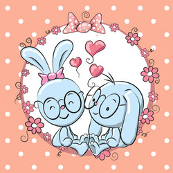 Cute rabbits on the swing Royalty Free Vector Image
