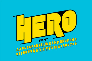 Comic book style superhero display font vector