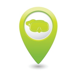 Mask symbol on green map pointer vector