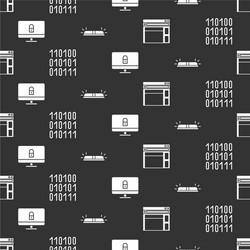 set website template binary code lock vector