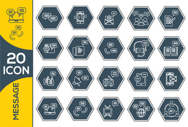 simple set of message related line icons includes vector image