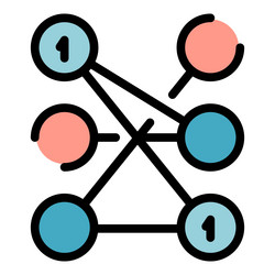 digital network icon color outline vector image