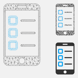 Mobile test mesh 2d model and triangle vector