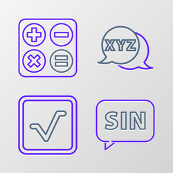 set line mathematics function sine square root vector image