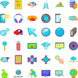 Web progress icons set cartoon style vector