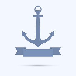 anchor with banner in the form of a flat tape vector image