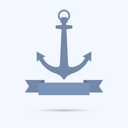 Anchor with banner in the form of a flat tape vector