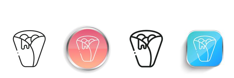 crepes icon thin linear regular and button style vector image