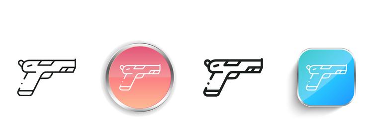 gun icon thin linear regular and button style vector image