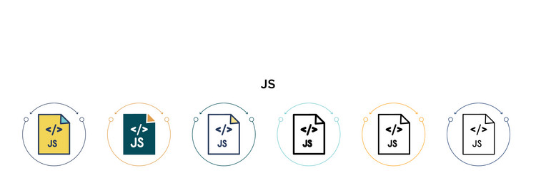 js icon in filled thin line outline and stroke vector